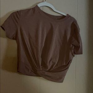 Light brown cropped t-shirt